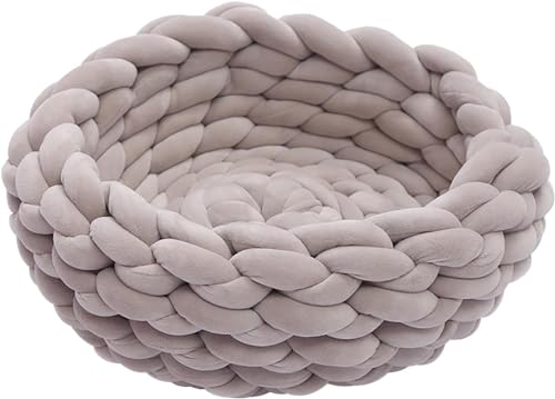 Tingyanyan Haustierbett, 40 cm handgefertigtes weiches Baumwollstrickbett für Katzen, warmes und Dickes Katzenbett Hundehütte geeignet für Haustiere Haustierbedarf Tingyanyan Haustierbett, 40 cm handgefertigtes weiches Baumwollstrickbett für Katzen, warmes und Dickes Katzenbett Hundehütte geeignet für Haustiere Haustierbedarf von Tingyanyan