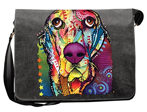 Basset Hound Motiv Canvas Tasche - Hunde Umhängetasche : Basset - Freizeittasche Hunde Neon Motiv Basset Hound Motiv Canvas Tasche - Hunde Umhängetasche : Basset - Freizeittasche Hunde Neon Motiv von Tini - Shirts
