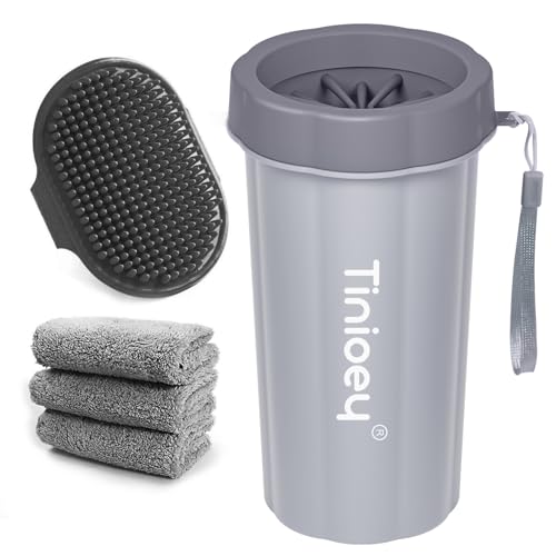 Tinioey® Pfotenreiniger für Große Hunde | Hundepfoten Reiniger | Inkl.3 Hundehandtücher | Hunde Pfotenreiniger | Hundezubehör | Größe L von Tinioey