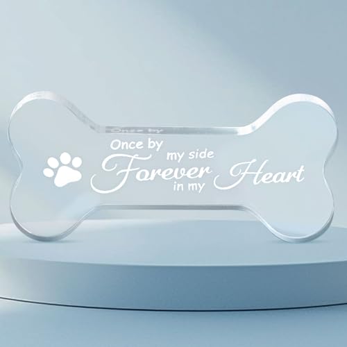 Tinoaly Gedenkornament Haustiere aus Kristall, 12,5x6cm Gedenkornament für Haustiere Geschenke zum Verlust Eines Hundes Oder Einer Katze Andenken für Hunde und Katzen Beileidsgeschenk (Knochen) von Tinoaly