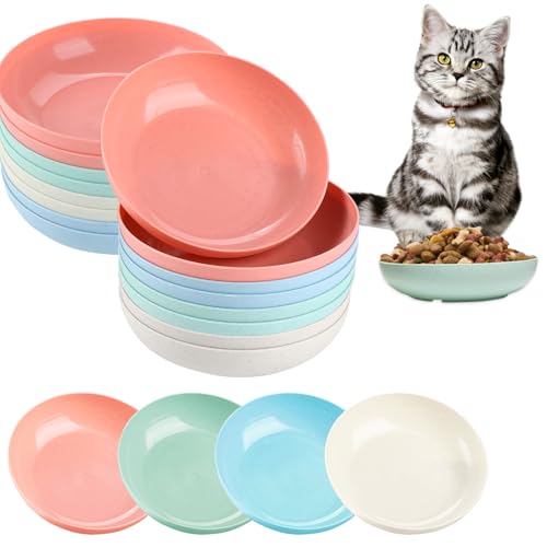 24 Stück Katzen-Schnurrhaar, Müdigkeitsschüssel, kleine, flache Futternapf, breite Teller für Nassfutter, 14 cm Weizenstrohschalen für Kätzchen und kurzbeinige Katzen 24 Stück Katzen-Schnurrhaar, Müdigkeitsschüssel, kleine, flache Futternapf, breite Teller für Nassfutter, 14 cm Weizenstrohschalen für Kätzchen und kurzbeinige Katzen von Tinsky