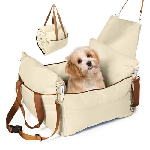 TINYBEAST Autositz für kleine Hunde, Beige von TinyBeast