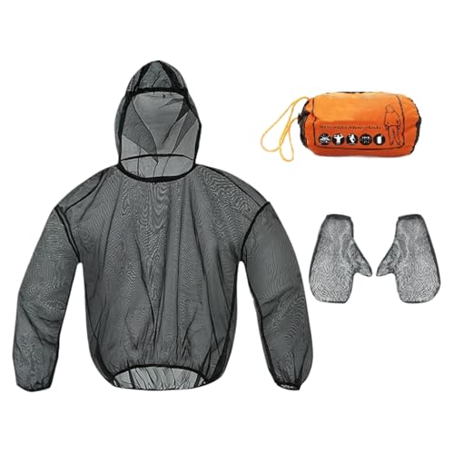 Fliegenjacke, Fliegenbekleidung Mit Vollständigem Netzschutz, Atmungsaktive Flexible Schutzausrüstung Für Outdoor Camping Angeln Wanderabenteuer Frauen Männer von Tioheam