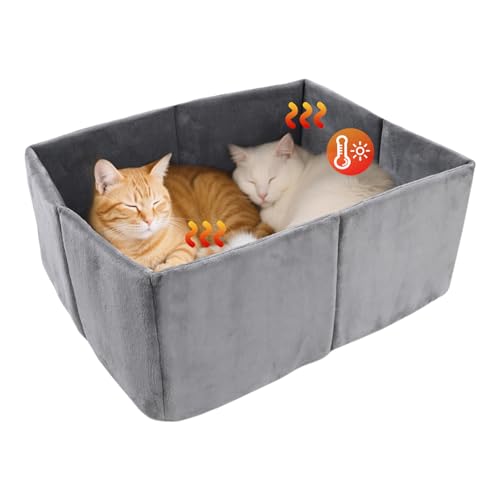 Katzenbett | Weiches Katzenbett Mit Rutschfester Unterseite | Isolierte Schlafhöhle Für Katzen Welpen Drinnen Draußen Beruhigendes Schlafen Haustier Reisen Winter von Tioheam