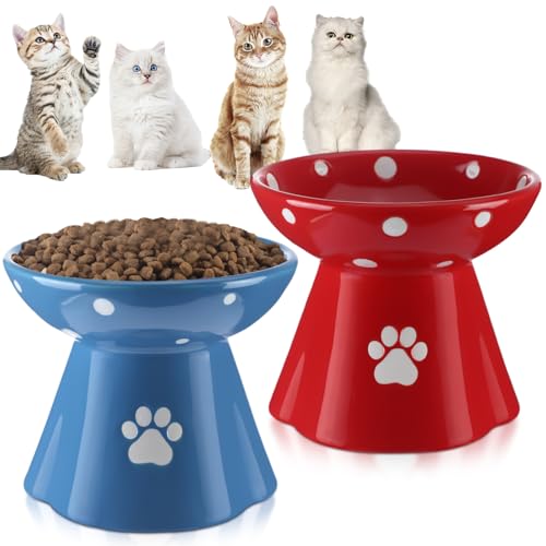 Tioncy Erhöhte Keramik-Näpfe für Katzen und kleine Hunde, 2 Stück Tioncy Erhöhte Keramik-Näpfe für Katzen und kleine Hunde, 2 Stück von Tioncy