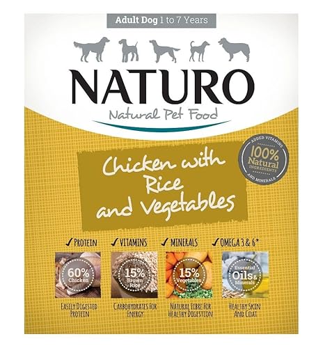 Naturo Adult (1 bis 7 Jahre) Hund Huhn mit Reis & Gemüse 400g x 7 von Tip Top Animal