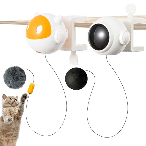 TirEurt Katzenspielzeug, interaktiver Ball, 2 Stück, für den Innenbereich, automatischer Hebeball, lustiges Spielen, selbstunterhaltsam, Nylonseil, bissfest, für gelangweilte erwachsene Katzen TirEurt Katzenspielzeug, interaktiver Ball, 2 Stück, für den Innenbereich, automatischer Hebeball, lustiges Spielen, selbstunterhaltsam, Nylonseil, bissfest, für gelangweilte erwachsene Katzen von TirEurt