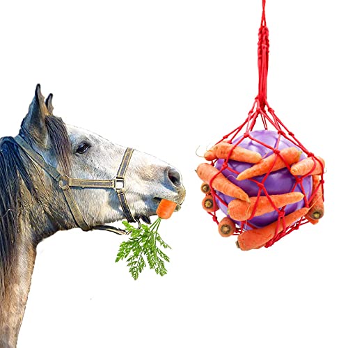 Tirifer Pferde-Leckerli-Ball Karotten-Futterstation Spielzeug zum Aufhängen Fütterungsspielzeug Ziegen-Futterball für Pferde Ziege Schafe lindern Stress Pferdestall Paddock Rest von Tirifer