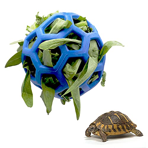 Schildkröte Leckerli-Ball Spielzeug Heu Feeder Ball Hängende Fütterung Gras Ball Obst Gemüse Futterspender Halter Futterspielzeug für kleine Tiere Haustier Schildkröte Schildkröte von Tirifer