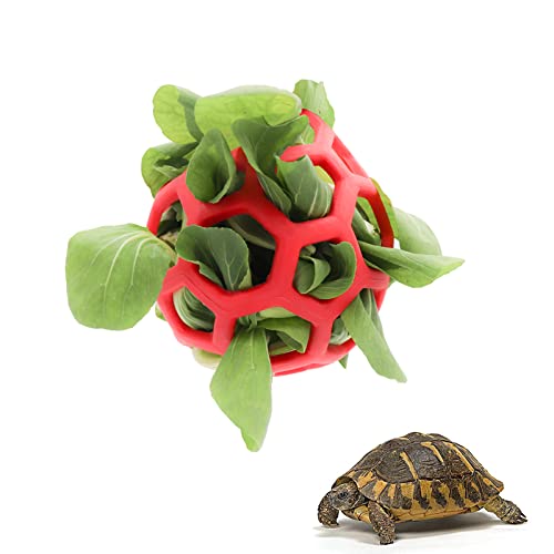 Schildkröte Leckerli-Ball Spielzeug Heu Feeder Ball Hängende Fütterung Gras Ball Obst Gemüse Futterspender Halter Futterspielzeug für kleine Tiere Haustier Schildkröte Schildkröte von Tirifer