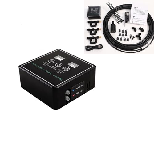 Automatisches Mister für Terrarien, Reptilienbefeuchter Nebelsystem Automatisch mit Timer Mister für Tanks Chameleon Nebel mit einstellbaren Sprühdüsen, Schwarz (M) von Tissting