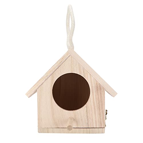 Hängendes Vogelhaus aus Holz, Hängendes Vogelhausfür Draußen, Geschützter Warmer Platz für kleine Vögel, Leicht zu Reinigendes Vogelhaus für Garten Landhäuser von Tissting