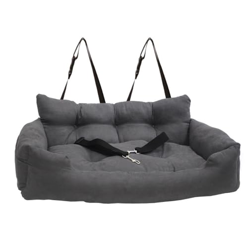 Hunde Autositz Universal Sitzerhöhungen für Autos Soft Pet Booster Seats mit Sicherheitsgurt, Reiseautositz für Hunde und Katzen (Grauer Einzelsitz) von Tissting