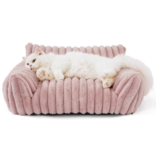 Katzen Couch Bett süßes Haustierbett für kleine mittelgroße und große Katzen und Hunde Flauschiges Sofa für Haustiere im Innenbereich mit Nicht Schlupfboden und waschbarer (M) von Tissting
