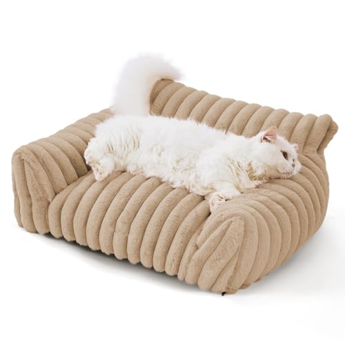 Katzen Couch Bett süßes Haustierbett für kleine mittelgroße und große Katzen und Hunde Flauschiges Sofa für Haustiere im Innenbereich mit Nicht Schlupfboden und waschbarer (S) von Tissting