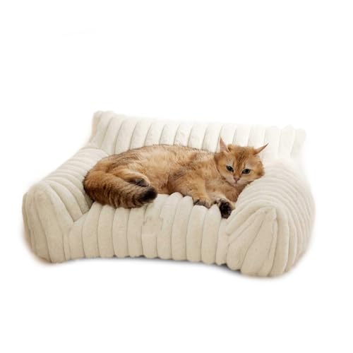 Katzen Couch Bett süßes Haustierbett für kleine mittelgroße und große Katzen und Hunde Flauschiges Sofa für Haustiere im Innenbereich mit Nicht Schlupfboden und waschbarer (S) von Tissting
