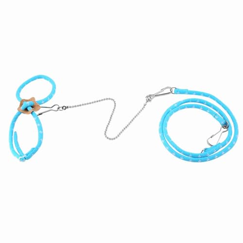 Tissting Adjustierbare Hamsterhalfter, aus Baumwollseil und Metallkette, mit Kleiner Glocke, für Ratten, Mäuse und andere Kleine Haustiere (Blue) von Tissting