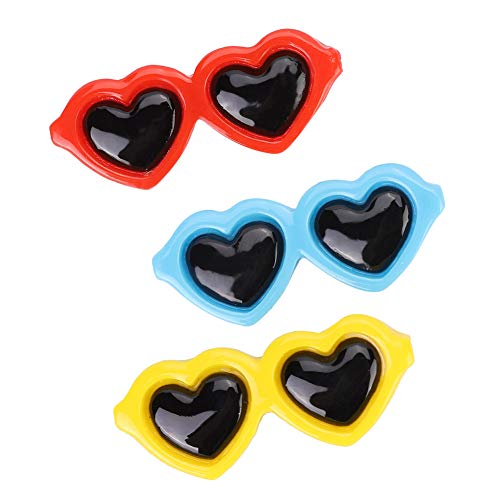 Tissting Haarklammer Accessoire für Katzen und kleine Hunde, 3 Stück Brille Form Haarspange aus strapazierfähigem Material für Haarpflege und Styling (Typ c) von Tissting