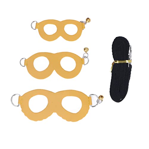 Tissting Hamster-Harness und Leash Set Kunstleder sanft einfach zu tragen mit Glocken für Hamster XS/S/M (Yellow) von Tissting