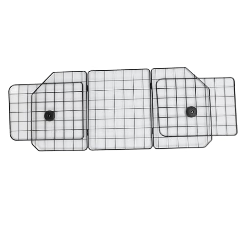 Tissting Hund Auto Barriere für SUVs, Fahrzeuge, LKWs, Autos, Sicheres Fahren Einstellbares Drahtgitter aus Eisen Pet Guard Trenngitter, Faltbares Design für Einfache Lagerung von Tissting