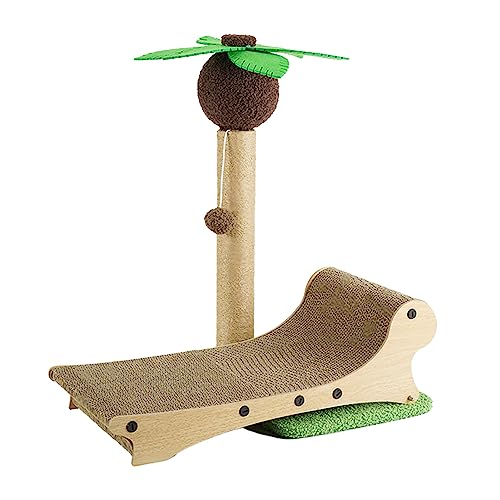 Tissting Katzenkratzbaum mit Strandkorb, Katzenhängematte mit Kokospalmen-Kratzbaum, multifunktionaler Sisal-4-Jahreszeiten-Universal-Katzenkratzbrettnest Tissting Katzenkratzbaum mit Strandkorb, Katzenhängematte mit Kokospalmen-Kratzbaum, multifunktionaler Sisal-4-Jahreszeiten-Universal-Katzenkratzbrettnest von Tissting