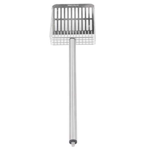 Tissting Katzenstrauder Schaufel, Edelstahl Katzen Pooper Long Griff Kitty Litter Coop Schaufel Hühnerkacke Sifter Schaufel für Müllbox Pet Poop Shovel (Black) von Tissting