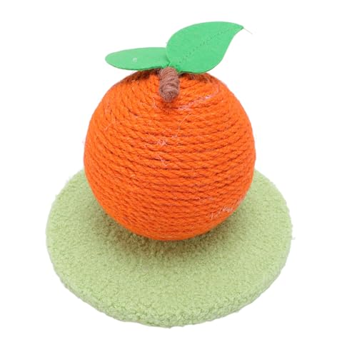Tissting Orangefarbener Katze Kratzerpfosten, Interaktiver Sisalball Turm mit Kratzerbrett, Multifunktionales Katzenspielzeug für Innenkatzen von Tissting
