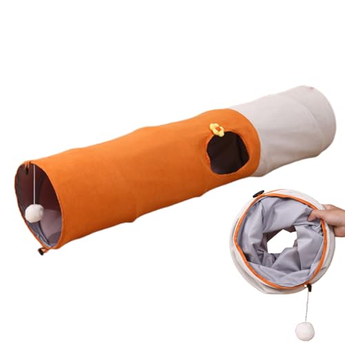 Tisujune Katzen-Spieltunnel - Klappbar Mit Ball Katzentunnel Und Röhren Spielzeug - Kratzfestes Interaktives Zelt Versteck Für Indoor Wohnung Kinderzimmer von Tisujune