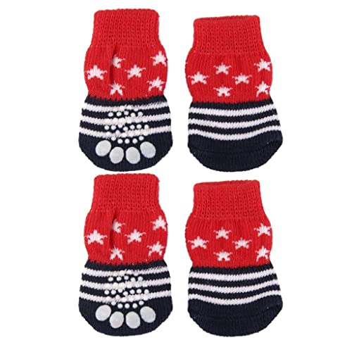 Tiuimk 4er Set Rutschfeste Hundesocken PS008 M - Halten Sie die Pfoten Ihres Haustieres warm und geschützt Tiuimk 4er Set Rutschfeste Hundesocken PS008 M - Halten Sie die Pfoten Ihres Haustieres warm und geschützt von Tiuimk