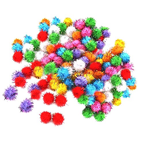 Tiuimk Bunte Pompons Kugeln mit besprühtem Glitz-Lametta für Vögel – 100 Stück Tiuimk Bunte Pompons Kugeln mit besprühtem Glitz-Lametta für Vögel – 100 Stück von Tiuimk