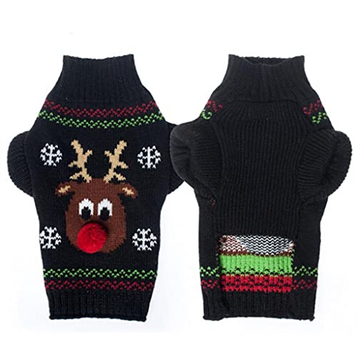 Tiuimk Bunter Hoodie Pullover für Haustiere - XXS Größe - Festliches Rentiermuster - Mehrfarbig Tiuimk Bunter Hoodie Pullover für Haustiere - XXS Größe - Festliches Rentiermuster - Mehrfarbig von Tiuimk