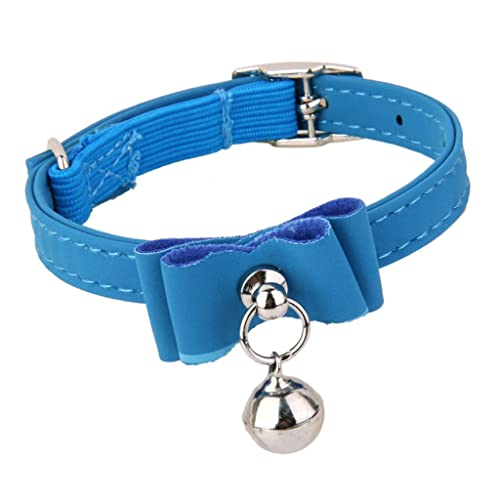 Tiuimk Glöckchenhalsband aus Samt, verstellbar und langlebig, geeignet für Katzen, Kätzchen und kleine Rassen, Blau von Tiuimk