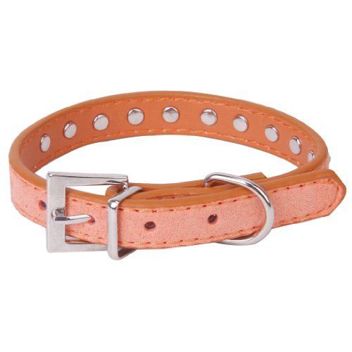 Tiuimk Orange XS Crystal Diamond Velvet Pet Collar - Verstellbare, sichere Schnalle, modische Strass-Dekoration von Tiuimk