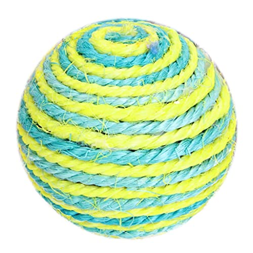 Tiuimk Robuster Sisal-Katzenspielzeug-Ball – interaktiver Spaß, Kratzoberfläche, Rasselgeräusch (zufällige Farbe) von Tiuimk