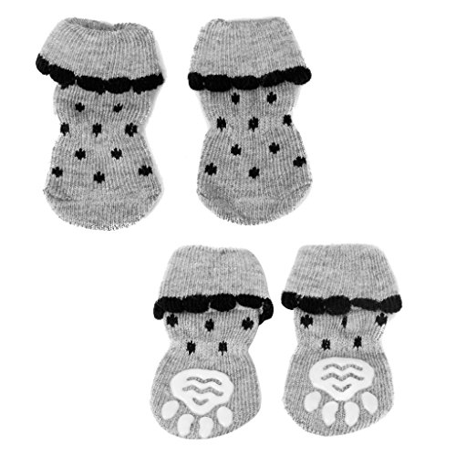 Tiuimk Rutschfeste Hundesocken grau mit schwarzen Punkten - Größe M - warme und schützende Pfotenabnutzung Tiuimk Rutschfeste Hundesocken grau mit schwarzen Punkten - Größe M - warme und schützende Pfotenabnutzung von Tiuimk