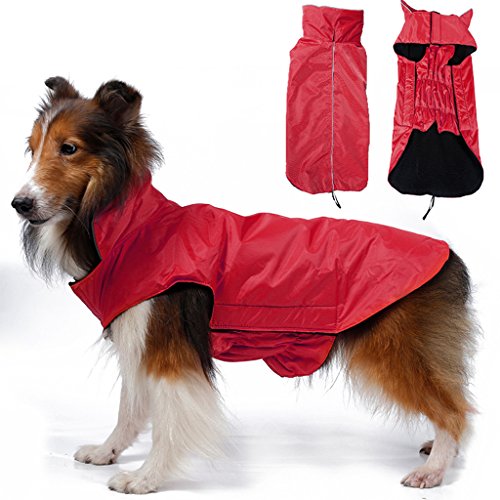 Tiuimk Wasserdichte Hundeweste - Rot, Größe M - Modisch und Bequem - Schützt Ihr Haustier vor Regen von Tiuimk