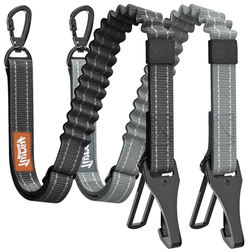Tivray 2 Stück Anschnallgurt Hund Auto, Bungee Hund Auto Sicherheitsgurt, Auto Sicherheitsleine mit Schnalle und Clip Haken, Einstellbar Reflex Geschirr Tether, 360° Swivel Karabiner, Grau + Schwarz Tivray 2 Stück Anschnallgurt Hund Auto, Bungee Hund Auto Sicherheitsgurt, Auto Sicherheitsleine mit Schnalle und Clip Haken, Einstellbar Reflex Geschirr Tether, 360° Swivel Karabiner, Grau + Schwarz von Tivray
