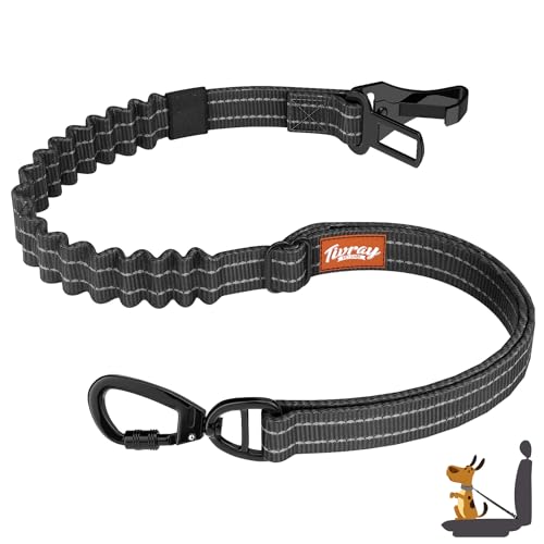 Tivray Anschnallgurt Hund Auto, Bungee Hund Auto Sicherheitsgurt, Auto Sicherheitsleine mit Schnalle und Clip Haken, Einstellbar Reflex Geschirr Tether, 360° Swivel Karabiner, Schwarz Tivray Anschnallgurt Hund Auto, Bungee Hund Auto Sicherheitsgurt, Auto Sicherheitsleine mit Schnalle und Clip Haken, Einstellbar Reflex Geschirr Tether, 360° Swivel Karabiner, Schwarz von Tivray