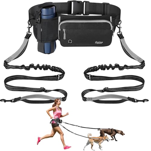 Tivray Hände Frei Hundeleine 2 Hunde, Einstellbare Taille Leine für Hund Spazieren mit Dual Bungees Gepolsterten Griff, Stoßdämpfende Hände Frei Leine Kleine Mittelgroße Hunde Outdoor, Grau Tivray Hände Frei Hundeleine 2 Hunde, Einstellbare Taille Leine für Hund Spazieren mit Dual Bungees Gepolsterten Griff, Stoßdämpfende Hände Frei Leine Kleine Mittelgroße Hunde Outdoor, Grau von Tivray