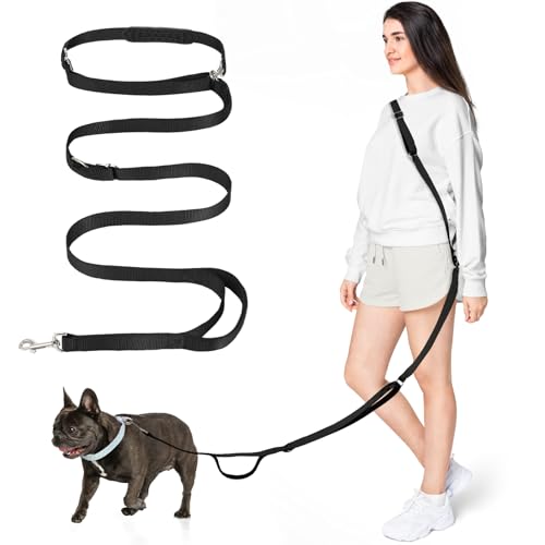 Tivray Hände Frei Hundeleine mit Schwamm Griff, 8,5ft Vielseitig Crossbody Taille Leine mit 3 Ringen für Welpen, Kleine&Mittlere Hunde, Einfach Einzustellen Hände Frei Leine für Laufen Joggen, Schwarz Tivray Hände Frei Hundeleine mit Schwamm Griff, 8,5ft Vielseitig Crossbody Taille Leine mit 3 Ringen für Welpen, Kleine&Mittlere Hunde, Einfach Einzustellen Hände Frei Leine für Laufen Joggen, Schwarz von Tivray