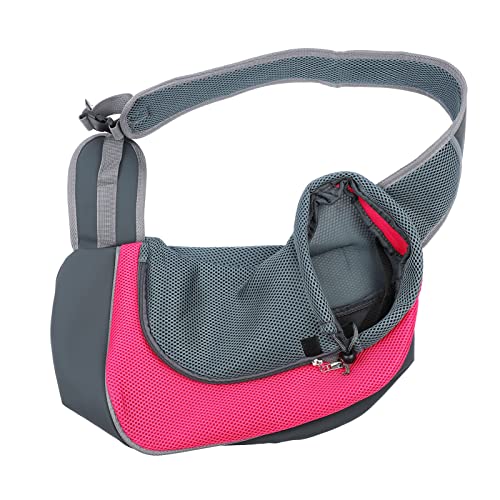 Haustier-Tragetasche, atmungsaktiv, Netzgewebe, tragbar, für Reisen, sichere Schultertasche mit verstellbarem, rutschfestem Schultergurt für kleine Hunde, Katzen, Welpen, Kätzchen (Rosarot) von Tixiyu