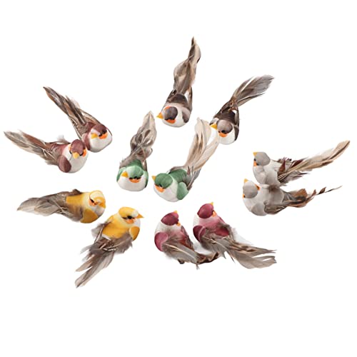Tixiyu 12pcs Simulation Foam Künstliche Vogeldekoration mit für Garten Hochzeit Home Dekoration von Tixiyu