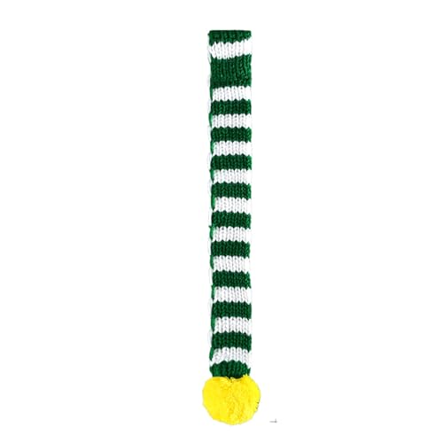 Tixiyu Hund Winterschal Haustier Weihnachtschal Strickschal für Hunde Katzen Weich Warm Gestreifter Strickschal mit Verschwommenem Ball für Weihnacht Fotografie Winter Accessoires (Grün weiß) von Tixiyu