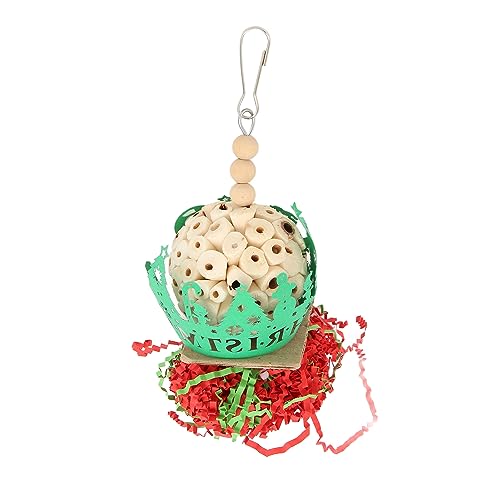Tixiyu Papageien Weihnachtsballspielzeug Shredding Kauspielzeug mit Sola Wood und Papier für Cockatiel Conure Shedding Lovebird Futterspiel von Tixiyu