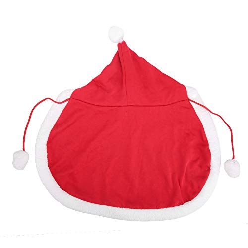Tixiyu Weihnachtskostüm für Hunde, Weihnachtsmann-Outfit, Feiertagsumhang mit Roter Mütze und Weißem Fellrand für Katzen und Hunde, Verstellbarer Kinnriemen, Leicht zu Tragen (L) von Tixiyu