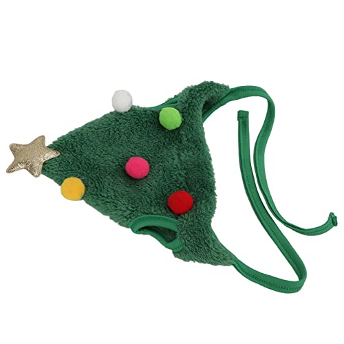 Tixiyu Weihnachtstierhut Verstellbare Hundekatze Kopfbedeckung mit Plüsch Polyester Weihnachtsbaumdekoration für Festliche Partys Fotos (Grün) von Tixiyu