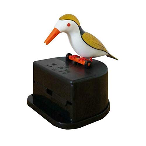 Tixiyu Zahnstocherspender, automatischer Vogel-Zahnstocherbox, Vogel, Specht, Zahnstocherspender Tisch, Aufbewahrungsbox, niedlicher Kolibri, Zahnstocherhalter für Zuhause, Küche, Restaurant (Gold) von Tixiyu