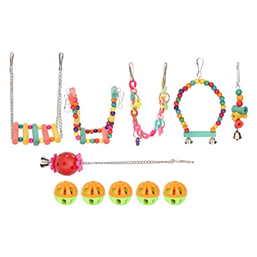 Vogelschaukel-Hängespielzeug, Pädagogisches Buntes Papageienschaukel-Kauspielzeug aus Holz Spielübungen Vogelschaukel-Hängespielzeug, Pädagogisches Buntes Papageienschaukel-Kauspielzeug aus Holz Spielübungen von Tixiyu