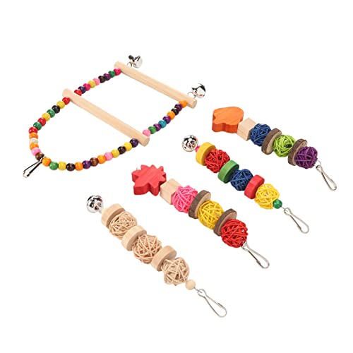 Tixiyu Vogelspielzeug-Set, Bunt, Ungiftig, Dekoratives Papageien-Schaukel-Kauspielzeug mit Glöckchen Nymphensittiche, Wellensittiche, 5-teilig Tixiyu Vogelspielzeug-Set, Bunt, Ungiftig, Dekoratives Papageien-Schaukel-Kauspielzeug mit Glöckchen Nymphensittiche, Wellensittiche, 5-teilig von Tixiyu
