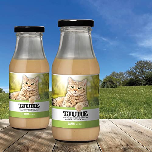 TJURE Cat Katzendrink Lamm 2 x 220ml - Katzensuppe - Flüssignahrung für Katzen - Optimale Flüssigkeitszufuhr für trinkfaule Stubentiger - Tierisch Gutes Futter-Topping von Tjure